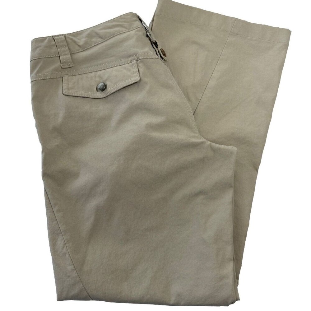 Athleta Dipper Cargo Pants Women’s Size 6 Utility Hiking Nylon Pockets Cream Tan